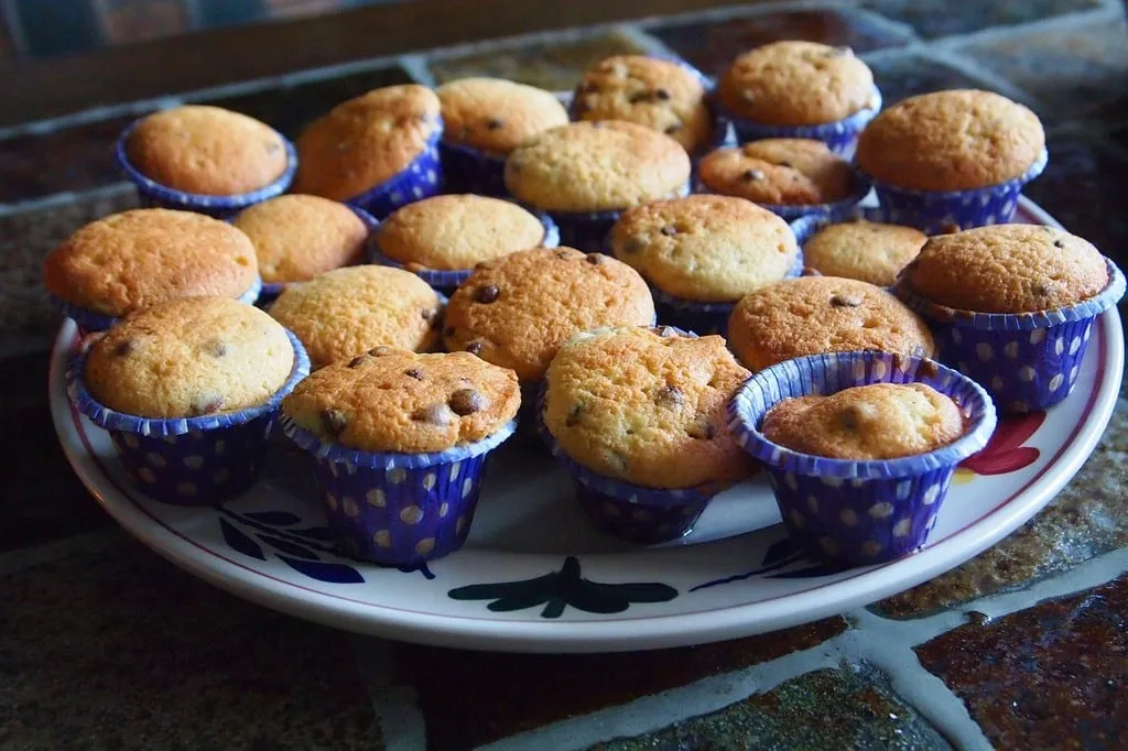 Assorted sweet and savory mini muffins for kids on a plate