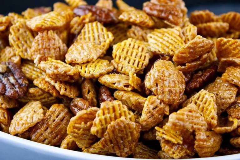 Sweet Southern praline crunch made with brown sugar, butter, and pecans — perfect holiday snack mix.