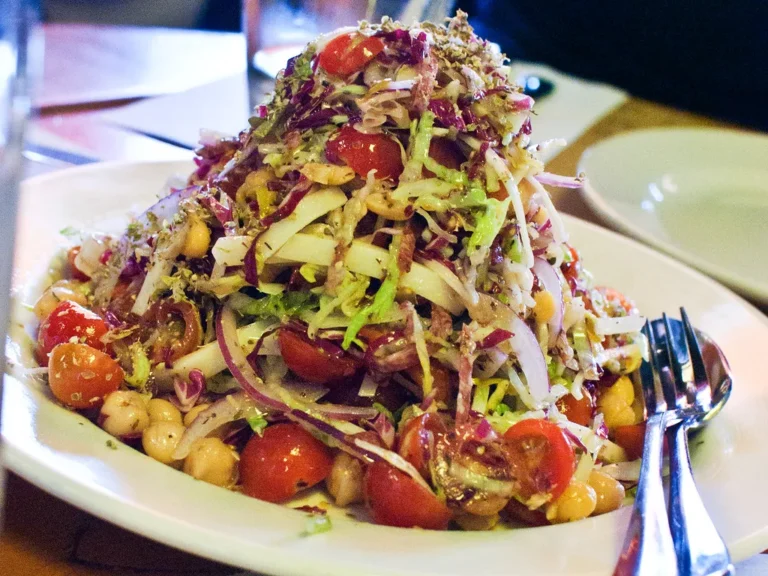 Quick and easy chop salad recipe perfect for busy weeknights, served with olive oil and lemon dressing